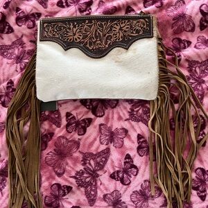 Western Hand-tooled Leather Shoulder Bag